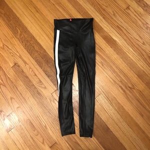 Spanx Fau Leather Side Stripe Leggings